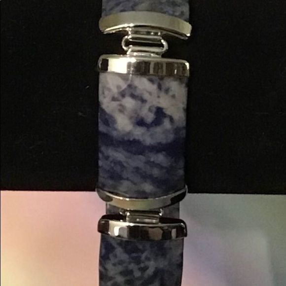 Vintage 925 Sterling‎ Silver Sodalite Bracelet - Picture 4 of 7